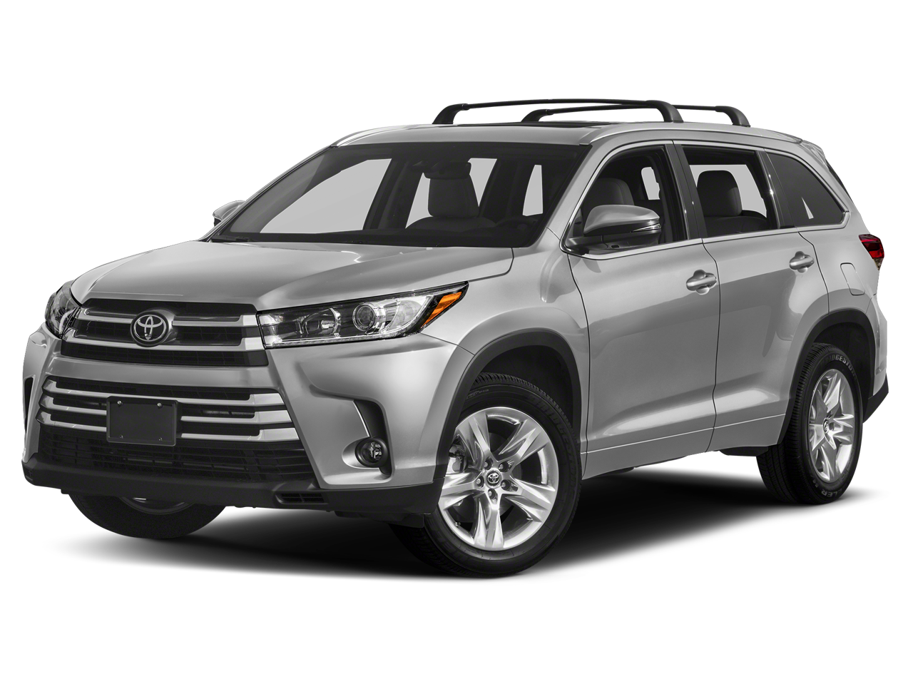 2019 Toyota Highlander Limited in Silver — front three-quarter view